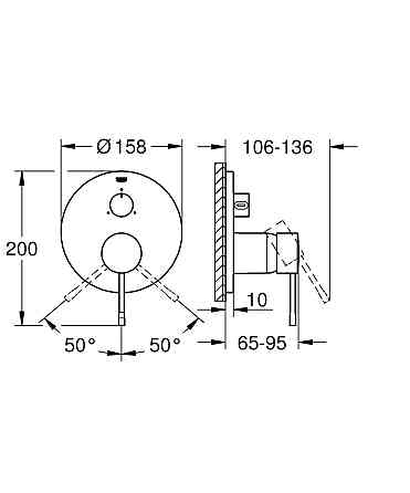 Змішувач прихованого монтажу на 3 споживача Grohe Essence New (24092001) ( 11559 ) ( 25417 ) Харків