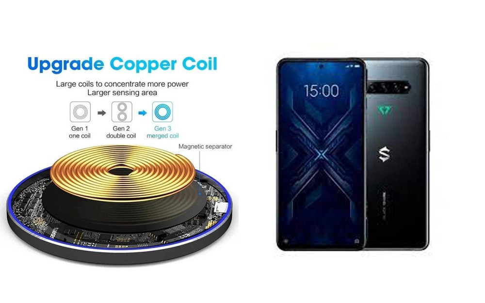 Бездротовий зарядний пристрій Copper до 30W для Samsung Galaxy S10, S10 Plus, S10е, USB-C, LED Київ - фото 2