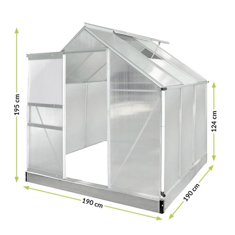 Теплиця із полікарбонату 1.9х1.9х1,95 метри алюмінієвий каркас Mirpol Київ - фото 1
