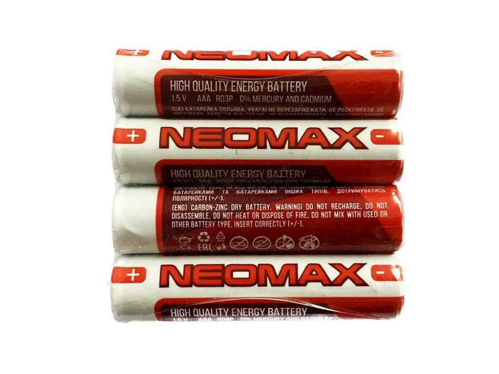 Батарейка солевая R03/AAA 4шт (пленка) ТМ Neomax Solmir Solmir Solmir Київ - фото 1
