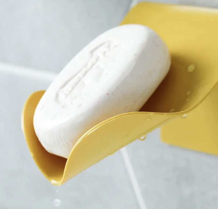 Мыльница для ванной на присоске, мыльница со сливом для воды, желтая, размер 9*11 см Киев - изображение 2