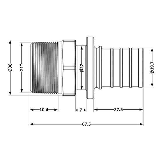 Переходних под натяжную гильзу Icma №1034 d25х3,5-1