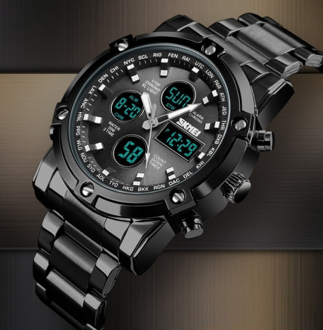 Часы мужские тактические Skmei Molot Sport Black (2 ремешка) Киев - изображение 14