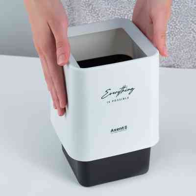Кошик для паперів Axent Настільний контейнер для сміття, квадратний, білий (2132-21-A) Вінниця