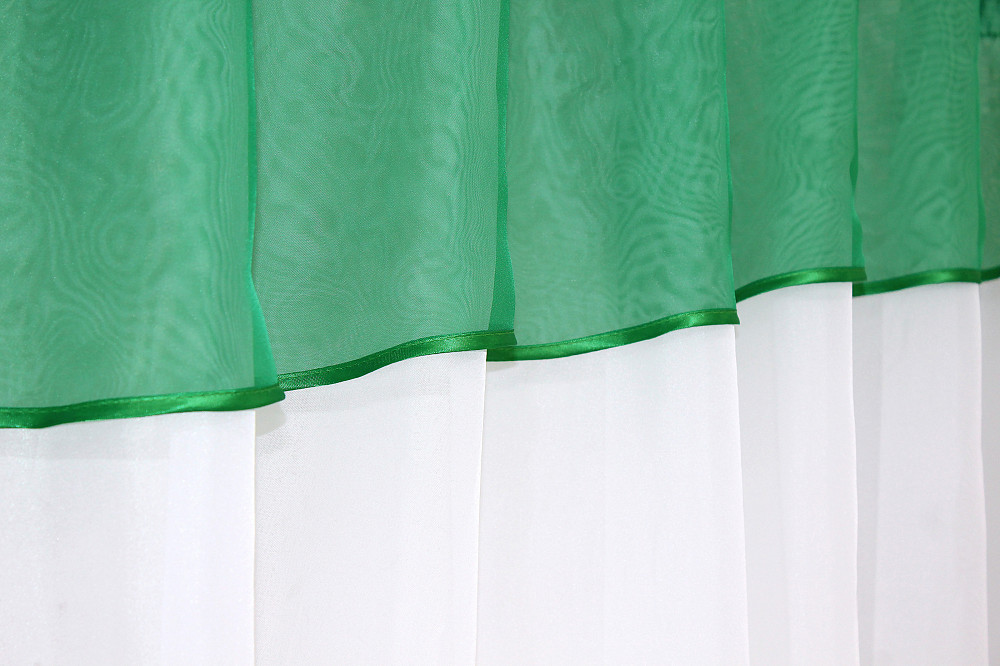 Кухонная занавеска VR-Textil № 047к белый с зеленым 280х170 см (52-0354) Киев - изображение 4