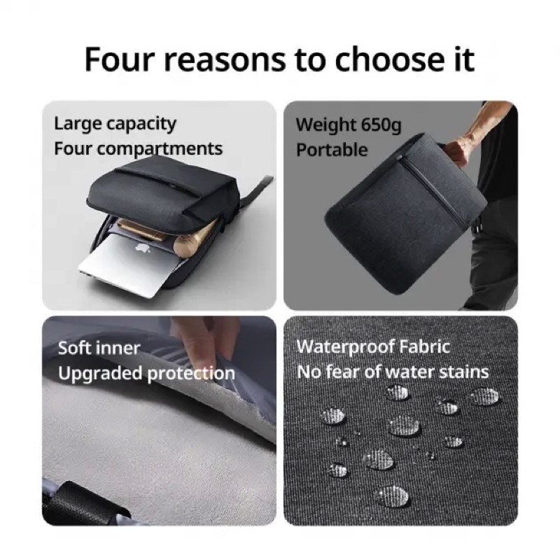 Рюкзак UGREEN LP664 Laptop Backpack B02 Dark Grey (Up to 15.6'')(UGR-90798) Київ - фото 2