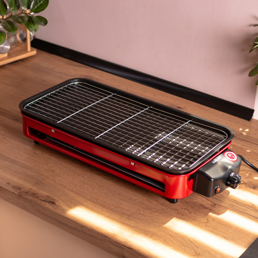 Електричний гриль настільний червоний 1500 Вт Sokany SK-6112 Київ - фото 8