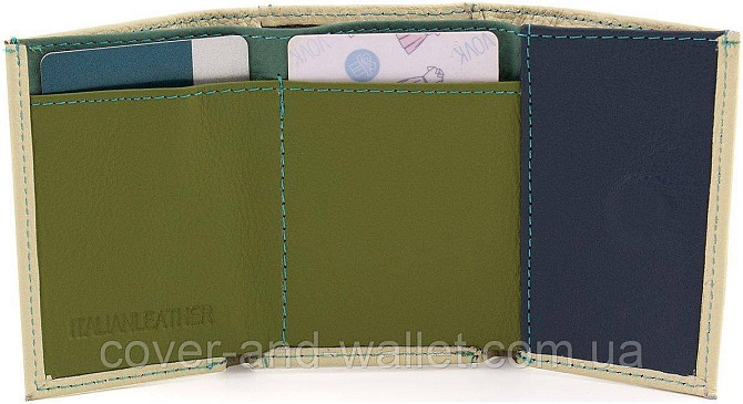 Маленький жіночий шкіряний гаманець білого кольору з монетницею ST Leather Київ - фото 4