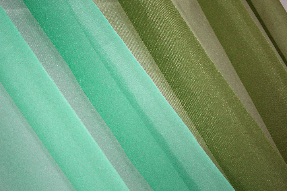 Кухонные шторы VR-Textil № 017к комбинированные с подвязками оливковый с лазурным 265х170 см (52-0008) Киев - изображение 5