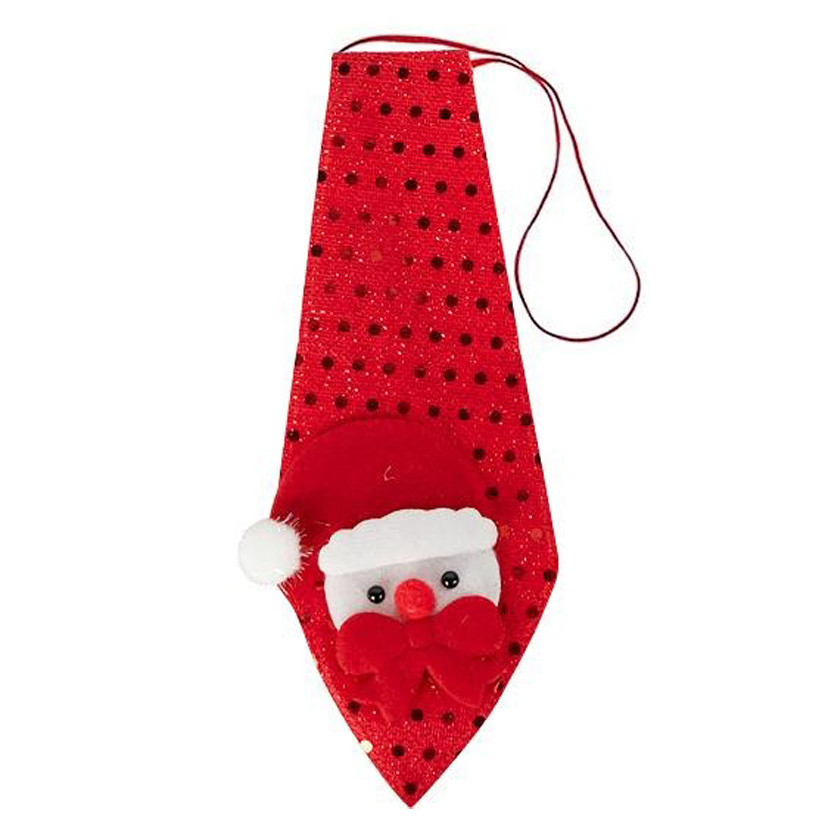 Новорічна краватка з фігуркою "Сніговик" HH-2(Red) на гумці Вінниця - фото 1