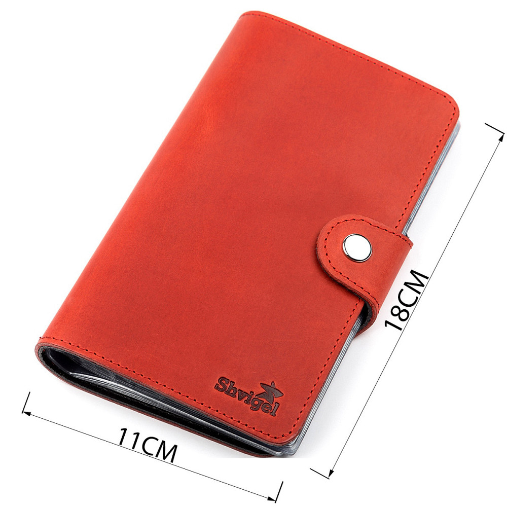 Візитниця велика Shvigel 13907 шкіряна Червона Київ - фото 3