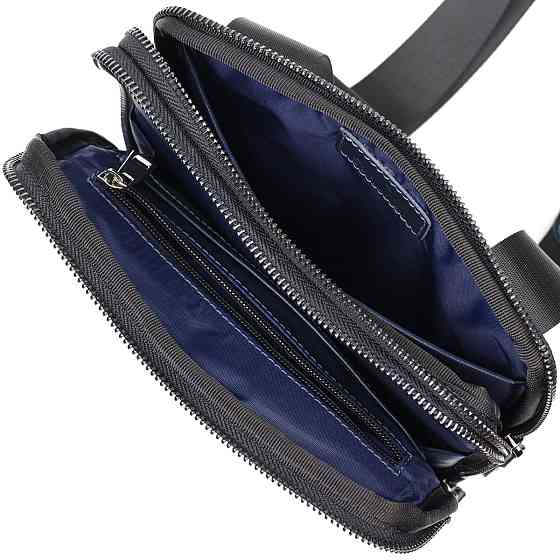 Стильная мужская сумка через плечо из натуральной кожи SHVIGEL 22142 Синяя Киев