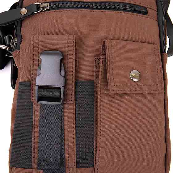 Универсальная текстильная мужская сумка на два отделения Vintage 20661 Коричневая Киев