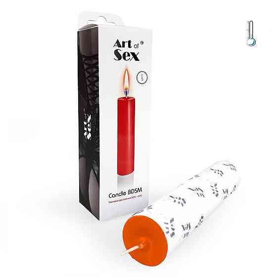 Помаранчева воскова свічка Art of Sex size M 15 см низькотемпературна Sex Aura Київ