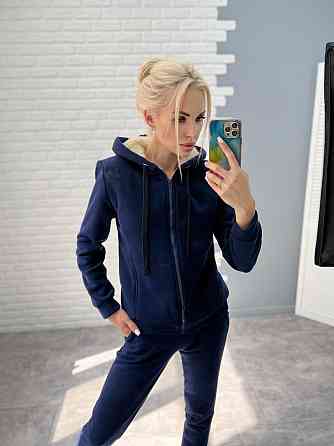 Зимовий спортивний костюм на хутрі "Nord" оптом | Батал Темно-синій, 50-52 Київ