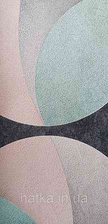 Шпалери вінілові на флізеліні Sintra Atmosphere метрові геометрія кола зелений чорний сірий рожевий 512456 Київ