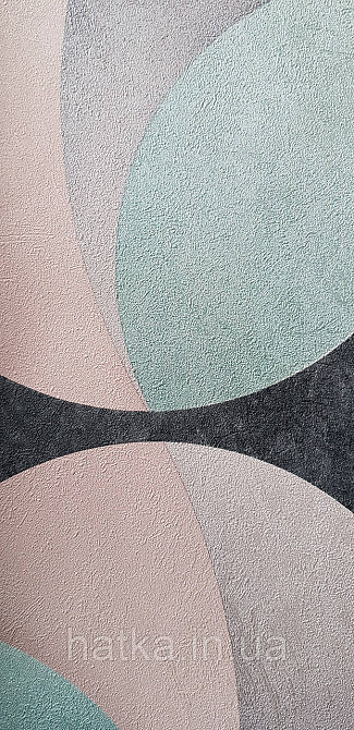 Обои виниловые на флизелине Sintra Atmosphere метровые геометрия круги зеленый черный серый розовый  512456 Киев - изображение 2