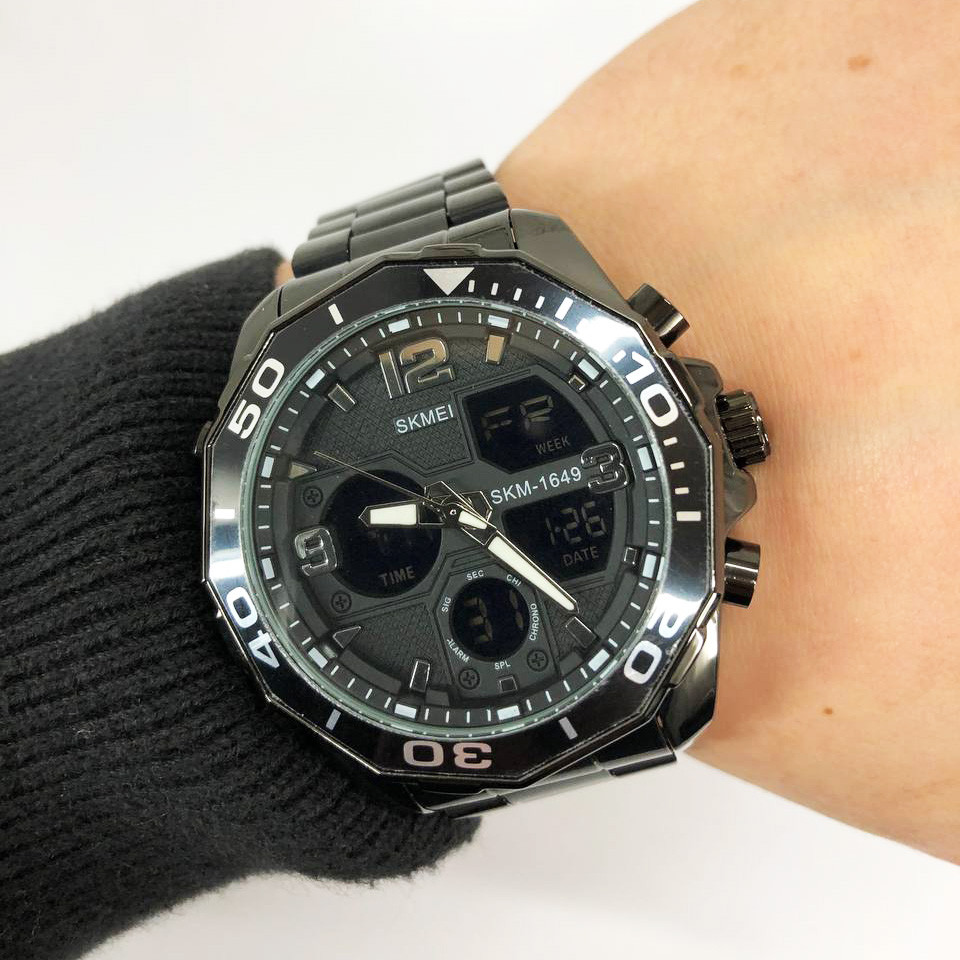 Годинник кварцовий чоловічий SKMEI 1649BK Чоловічий годинник стильний наручний стрілочний YF-24 Львів - фото 14
