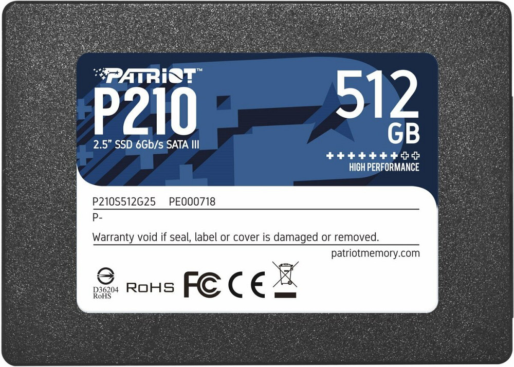 SSD Patriot P210 512GB 2.5" 7mm SATAIII 3D QLC Киев - изображение 1