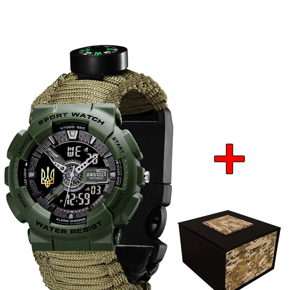 Awarder 005P Тризуб золото Army Green Паракордовий ремінець Army Green + Коробка. SBR Киев - изображение 1