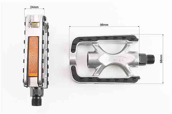 Педалі CITY 9/16" (107x70x26.5mm) алюмінієві, сріблясто-чорні C33 Київ