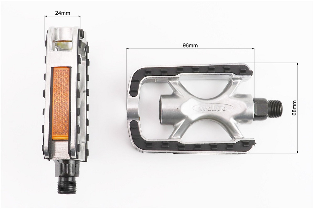 Педалі CITY 9/16" (107x70x26.5mm) алюмінієві, сріблясто-чорні C33 Київ - фото 2
