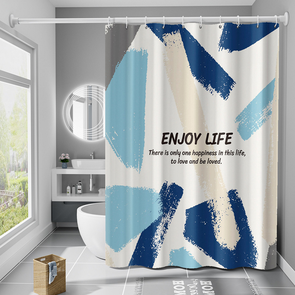 Шторка для ванны из полиэстера водонепроницаемая Bathlux 180x180 см с кольцами, занавеска для ванной комнаты Каменец-Подольский - изображение 1