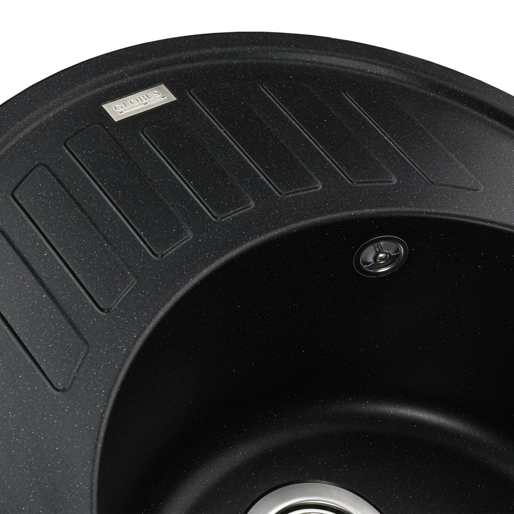 Гранітна мийка Globus Lux ARNO чорний металік 620х500мм-А0001 (000020966) Київ - фото 3