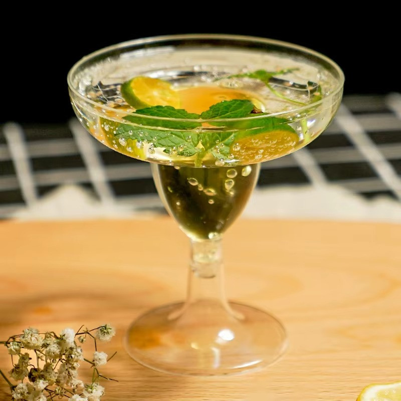 Набор бокалов для маргариты 150 мл, 10 шт, многоразовые, пластиковые, прозрачные для коктейлей с съёмной ножкой Каменец-Подольский - изображение 5