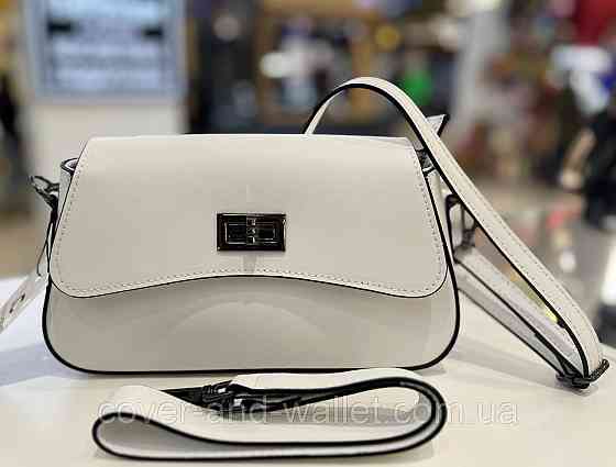 Вишукана жіноча сумочка з італійської гладкої шкіри білого кольору Virginia Conti Київ