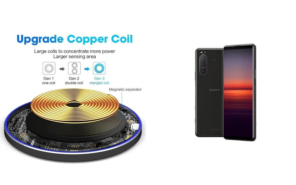 Бездротовий зарядний пристрій Copper до 30W для OnePlus Ace 5 Pro, USB-C, LED Київ - фото 2