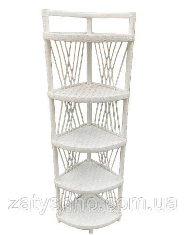 Этажерка плетеная белая угловая Киев - изображение 1
