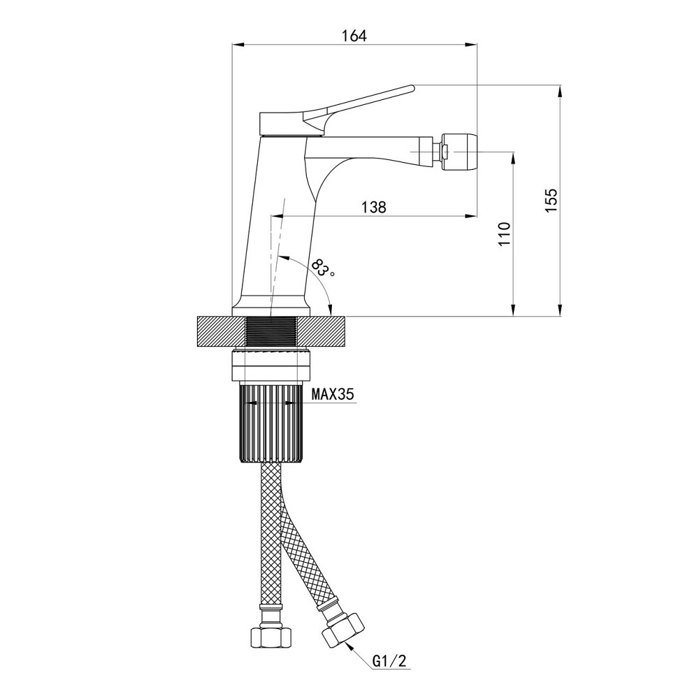 Смеситель для биде Qtap Arvin QTARV255CRM48642 Chrome Киев - изображение 2