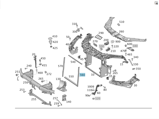 Mercedes-Benz  A1666890298 Ущільнювач на панелі під радіатор лівий ML/GLE W166 GL/GLS X166 Одеса