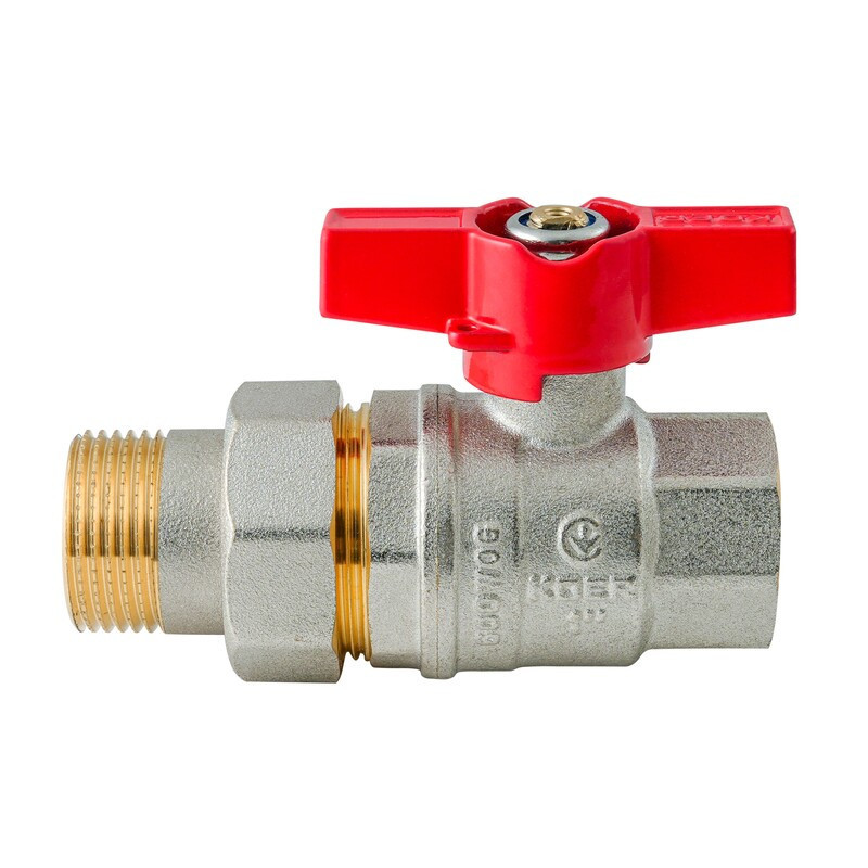 Кран з американкою Koer Extreme KE.227-25 - 1" ручка "метелик" червона (KR5767) Київ - фото 2