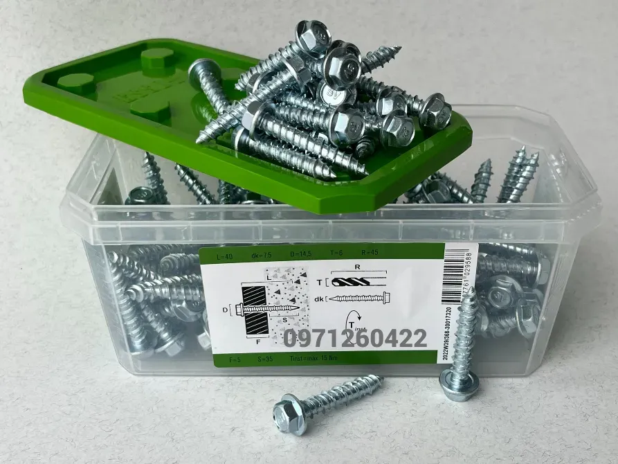 Шуруп для бетону Essve 7, 5(6)х40 Hex10 ( Арт. 105237) Кріплення без дюбеля. Київ - фото 9