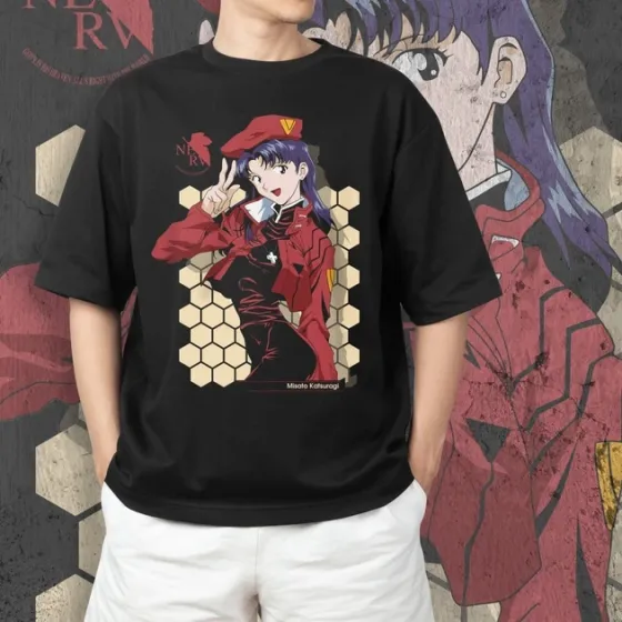Футболка для подростка мальчика с принтом Evangalion Мисато Кацураги Размер 160 Anime10668 Днепр