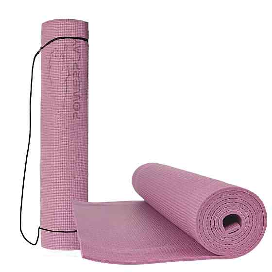 Килимок для йоги та фітнесу PowerPlay 4010 PVC Yoga Mat Рожевий (173x61x0.6) Луцьк