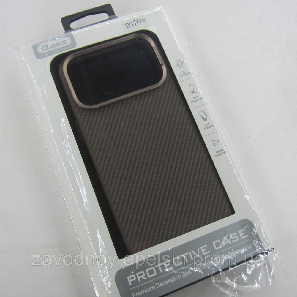 Iphone 17 Pro Защитный чехол Kevlar style (коричневый карбон) Одесса - изображение 3