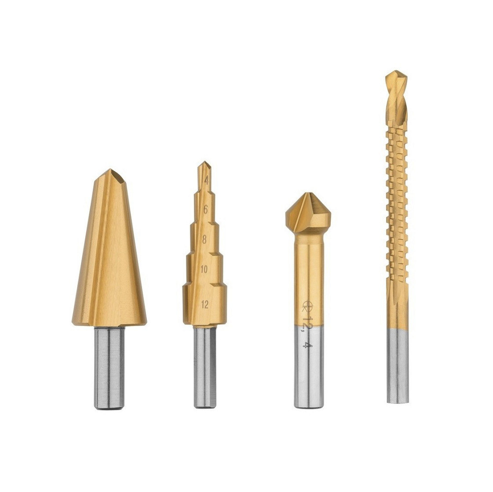 Набір багатофункціональних свердлів Parkside 4 шт (фреза, ступінчасте, зенківка, конус) Полтава - фото 1