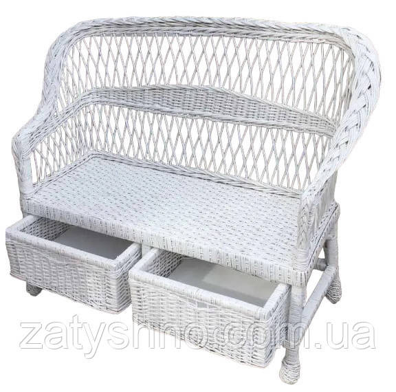 Диван плетеный белый с шухлядой Киев - изображение 1