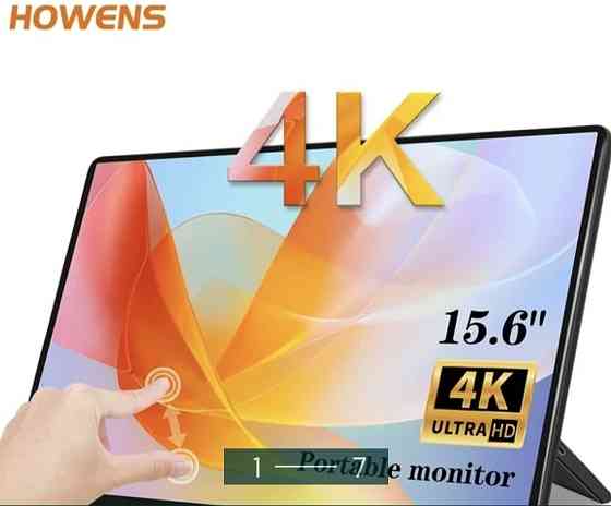 Монітор Портативний сенсорний: 15.6" 4К, 3840x2160 UHD. Київ