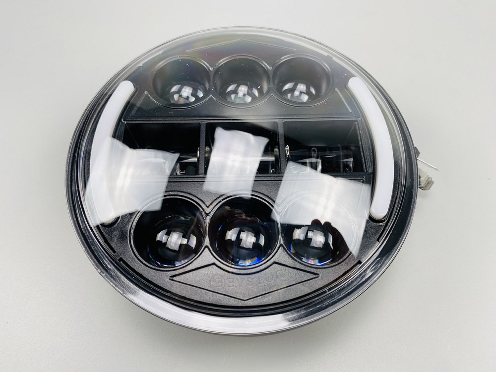 Універсальна світлодіодна фара, проектор ближнього/дальнього світла DRL жовтий сигнал повороту для мотоцикла Мукачево - фото 6