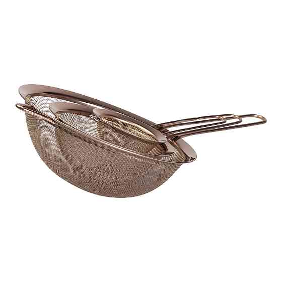 Zhongjing Набір ситечок 3 штуки для борошна і круп з нержавіючої сталі Мідний HP-19-22 Киев