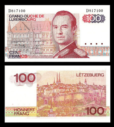 Люксембург / Luxembourg 100 Francs (1980) Pick 57а UNC Полтава - фото 1