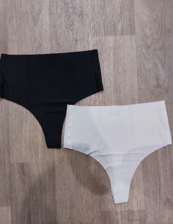 Набір стрінгів жіночих 2 штуки 46 чорний білий Київ