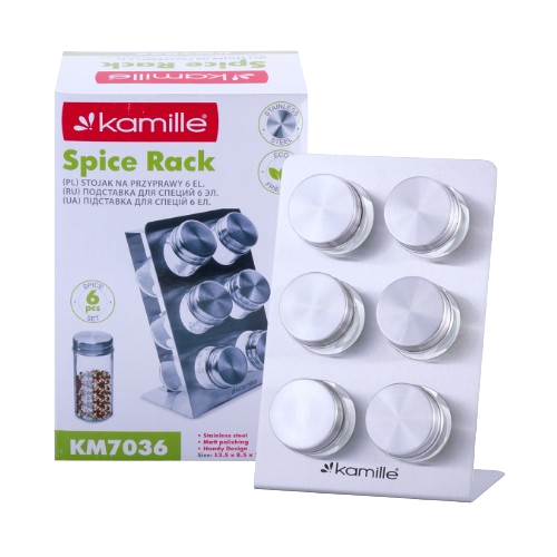 Набір ємностей для спецій на прямокутній підставці KAMILLE 7036 Житомир - изображение 3