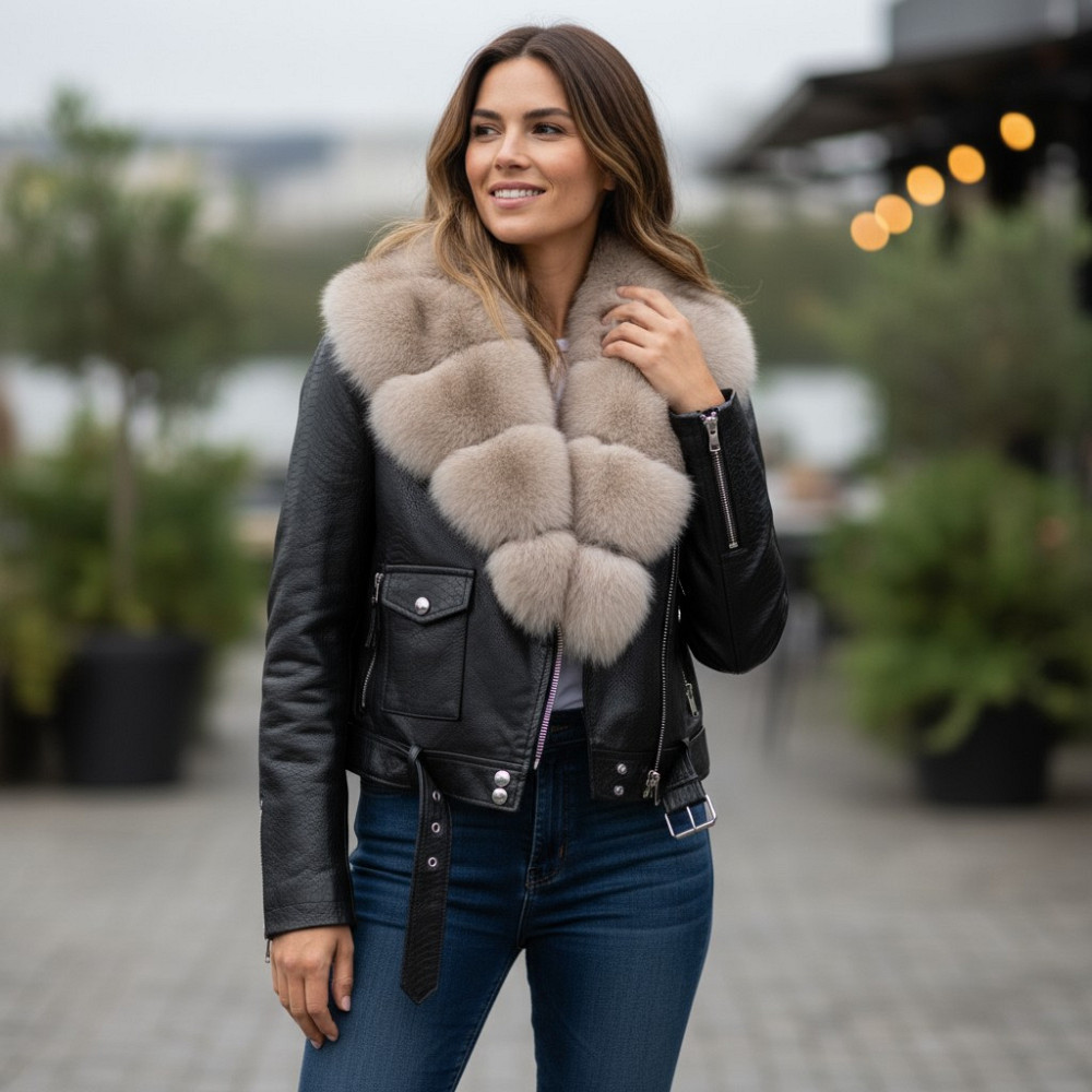 Косуха куртка женская с мехом Песец под Соболь 46 Харьков - изображение 1