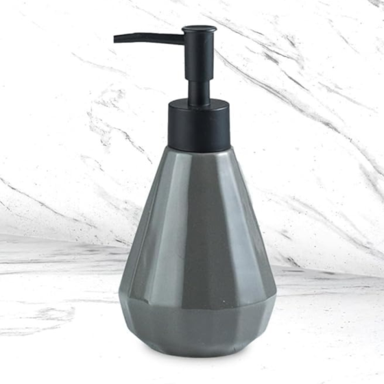 Диспенсер-дозатор для мила керамічний для ванної та кухні 250 мл, для рідкого мила та миючого засобу, сірий Кам'янець-Подільський