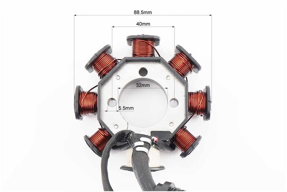 Статор магнето (генератора) (8 котушок "5 проводів"), (d=88,5мм) Бершадь - фото 3